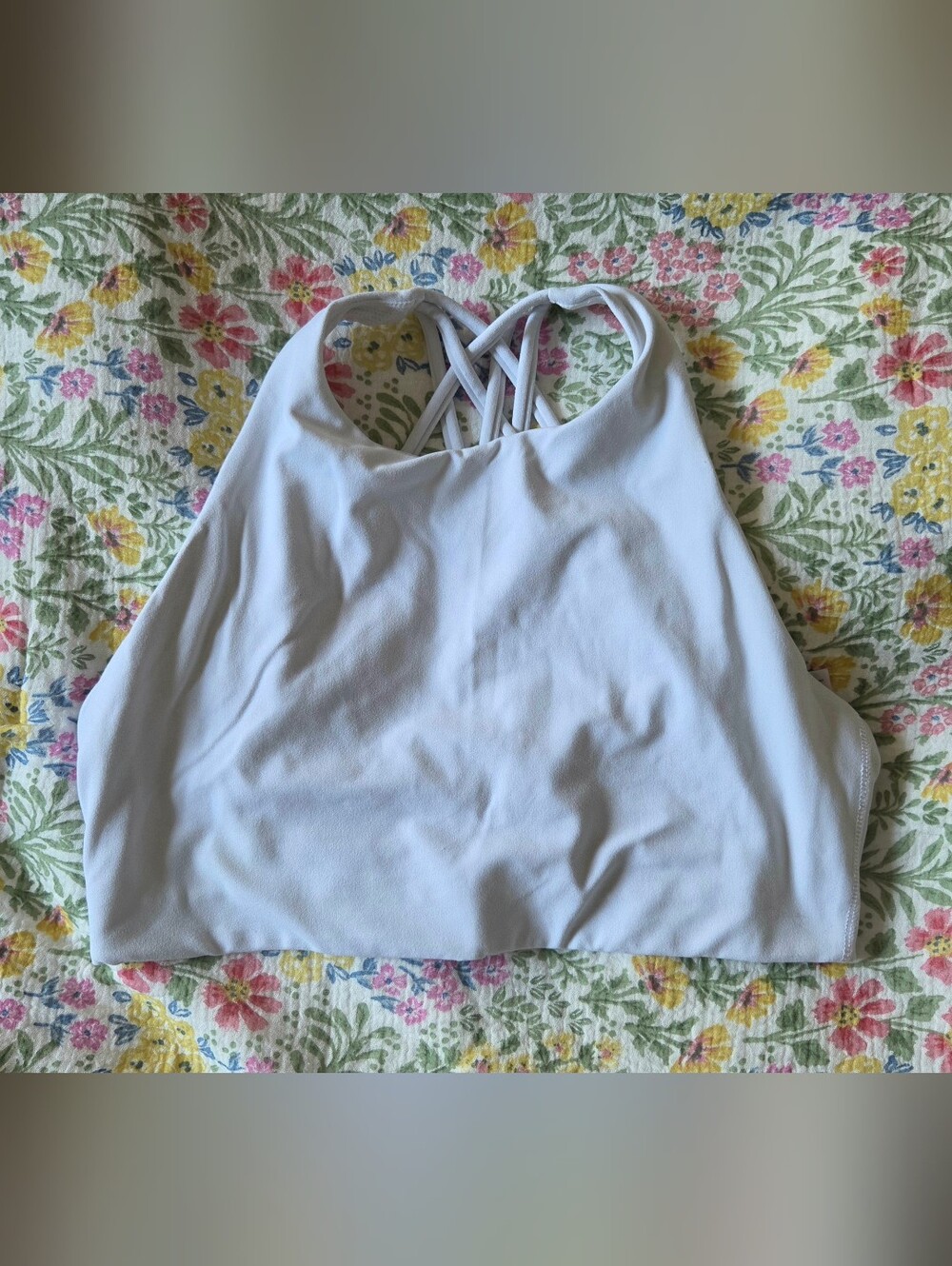 Athleta White Crisscross Back Tank Top